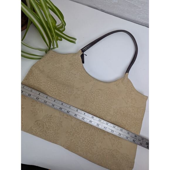 The Limited Y2K Genuine Leather Suede Embossed Tote Bag NWT Old Stock Cute! - Picture 6 of 10